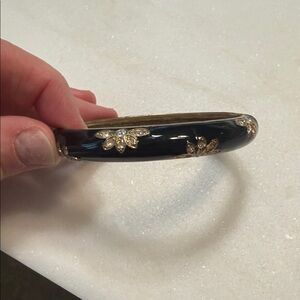 Black and Gold Floral Bangle
